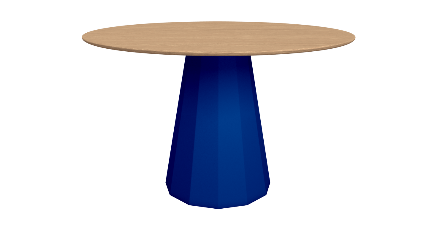 Table ronde en bois avec pied conique en métal Ø80cm ou Ø120cm Ankara - MATIÈRE GRISE - La Maison MilanaiseTABLEANKARAMETALBOISBleu pur 112Ø80cm