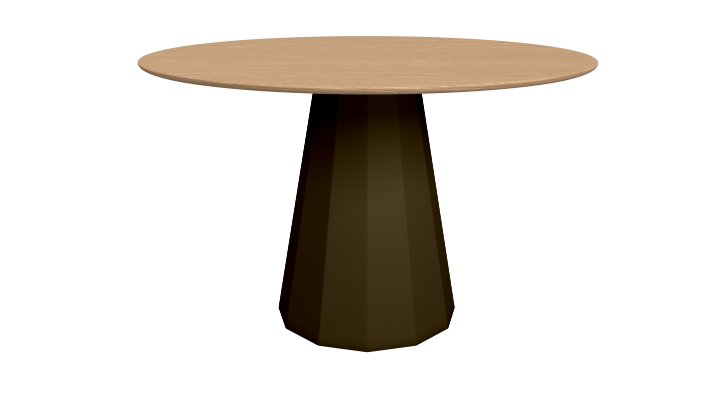 Table ronde en bois avec pied conique en métal Ø80cm ou Ø120cm Ankara - MATIÈRE GRISE - La Maison MilanaiseTABLEANKARAMETALBOISBronze 181Ø80cm