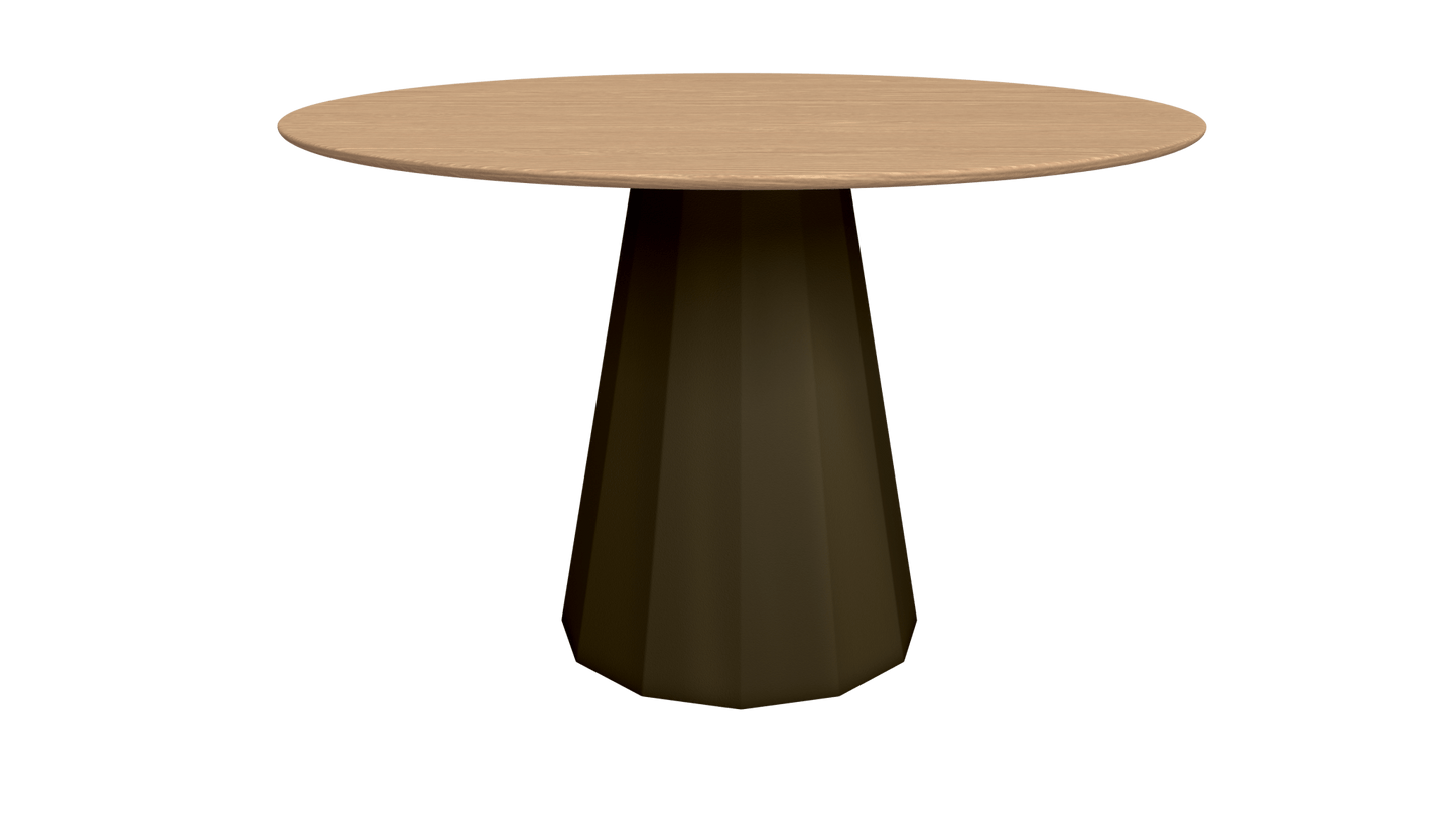 Table ronde en bois avec pied conique en métal Ø80cm ou Ø120cm Ankara - MATIÈRE GRISE - La Maison MilanaiseTABLEANKARAMETALBOISBrut Vernis fumé 241Ø80cm