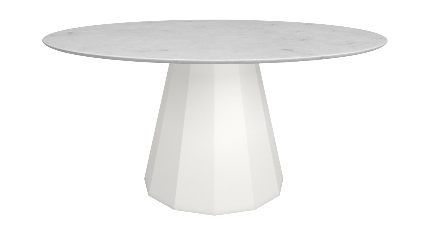 Table ronde en marbre avec pied conique en métal Ø150cm Ankara - MATIÈRE GRISE - La Maison MilanaiseANKARARONDE150CARRAREBlanc 001