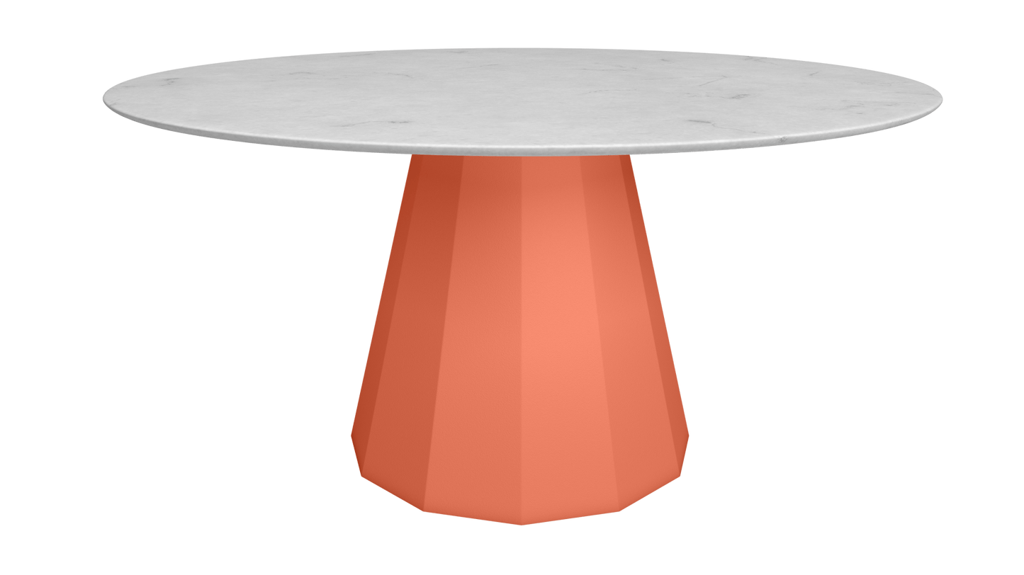 Table ronde en marbre avec pied conique en métal Ø150cm Ankara - MATIÈRE GRISE - La Maison MilanaiseANKARARONDE150CARRAREOrange givré 144