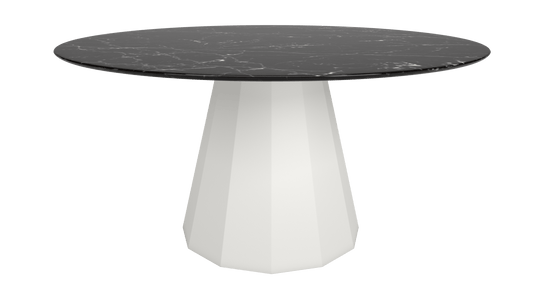 Table ronde en marbre avec pied conique en métal Ø150cm Ankara - MATIÈRE GRISE - La Maison MilanaiseANKARARONDE150METALMARQUINABlanc 001