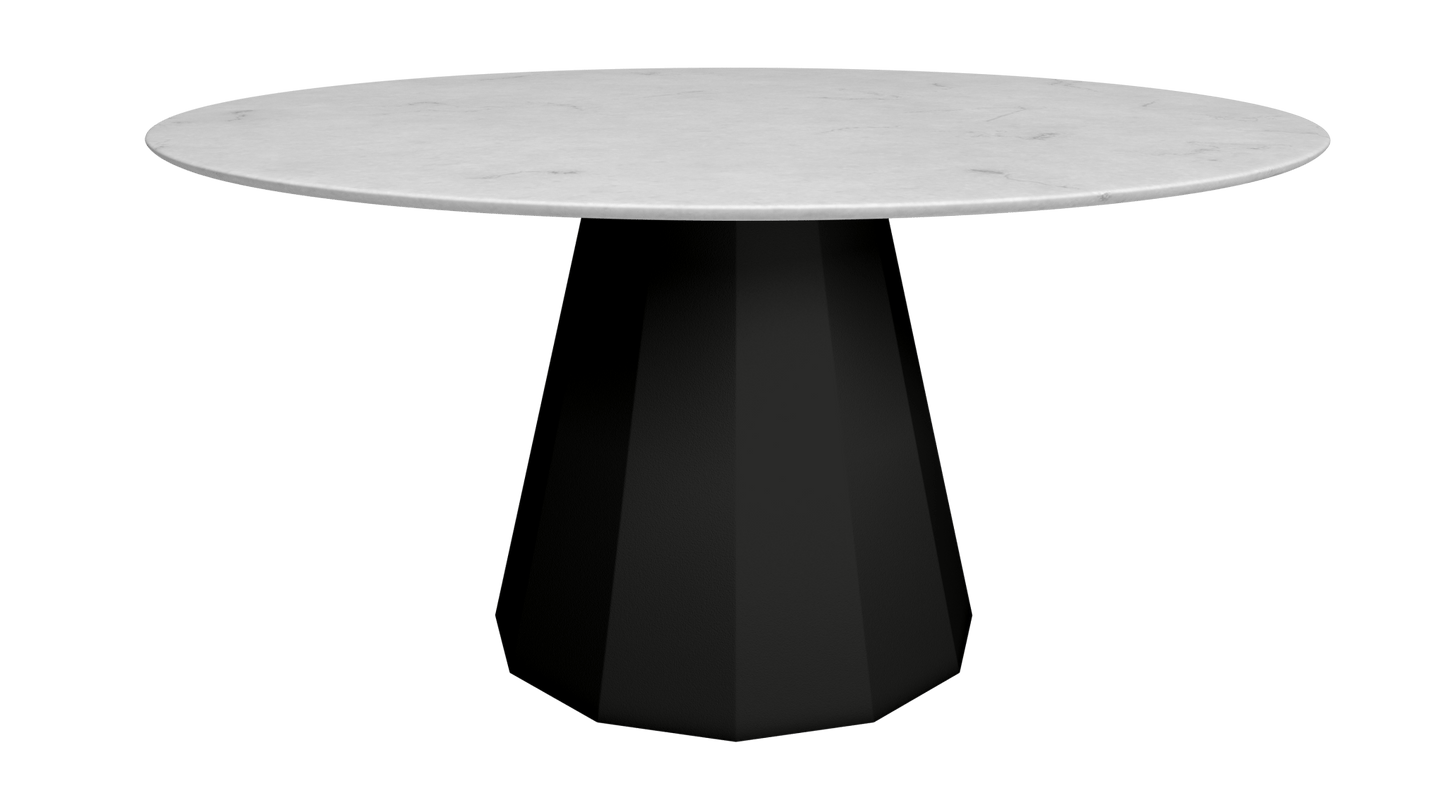 Table ronde en marbre avec pied conique en métal Ø150cm Ankara - MATIÈRE GRISE - La Maison MilanaiseANKARARONDE150CARRARENoir mat 031