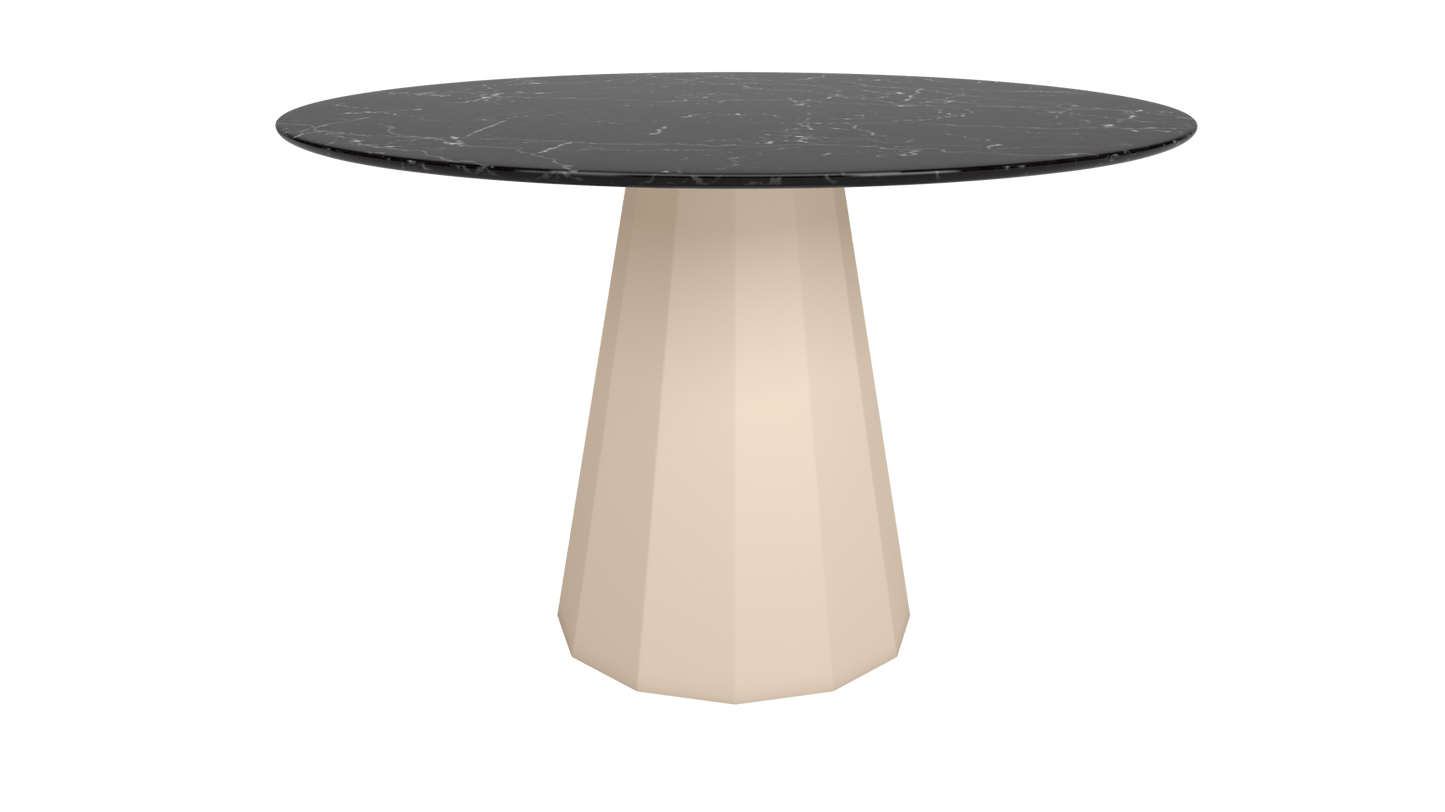 Table ronde en marbre avec pied conique en métal Ø80cm ou Ø120cm Ankara - MATIÈRE GRISE - La Maison MilanaiseANKARARONDEMETALMARQUINAEggshell 161Ø80cm
