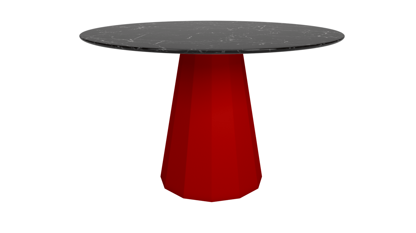 Table ronde en marbre avec pied conique en métal Ø80cm ou Ø120cm Ankara - MATIÈRE GRISE - La Maison MilanaiseANKARARONDEMETALMARQUINAVermillon 012Ø80cm