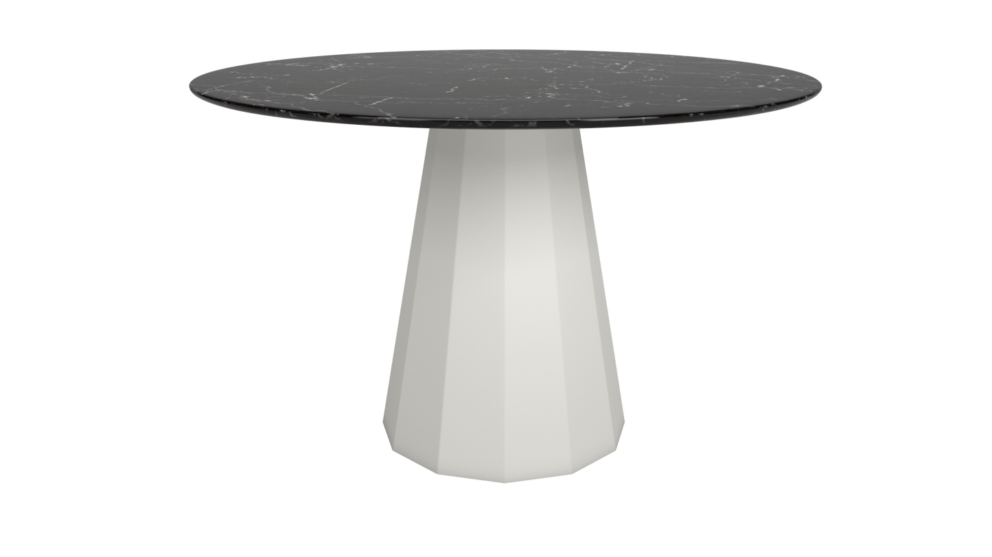 Table ronde en marbre avec pied conique en métal Ø80cm ou Ø120cm Ankara - MATIÈRE GRISE - La Maison MilanaiseANKARARONDEMETALMARQUINACraie 023Ø80cm
