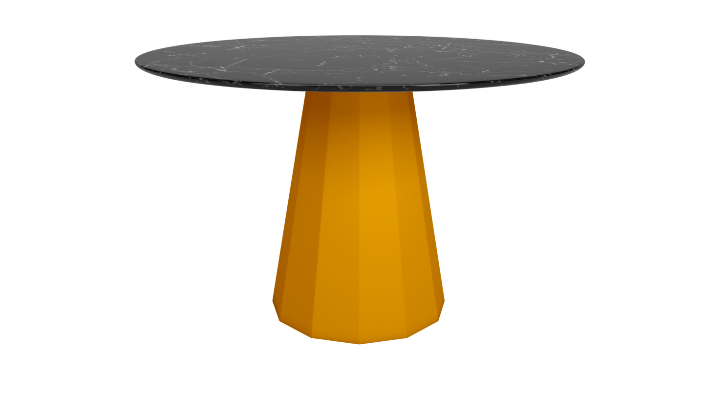 Table ronde en marbre avec pied conique en métal Ø80cm ou Ø120cm Ankara - MATIÈRE GRISE - La Maison MilanaiseANKARARONDEMETALMARQUINASafran 131Ø80cm