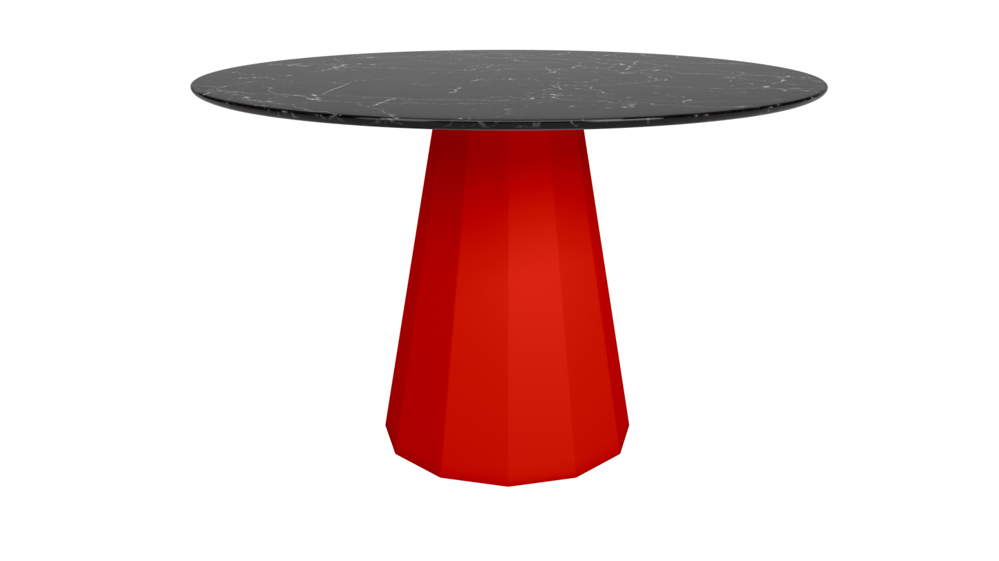 Table ronde en marbre avec pied conique en métal Ø80cm ou Ø120cm Ankara - MATIÈRE GRISE - La Maison MilanaiseANKARARONDEMETALMARQUINACorail 032Ø80cm