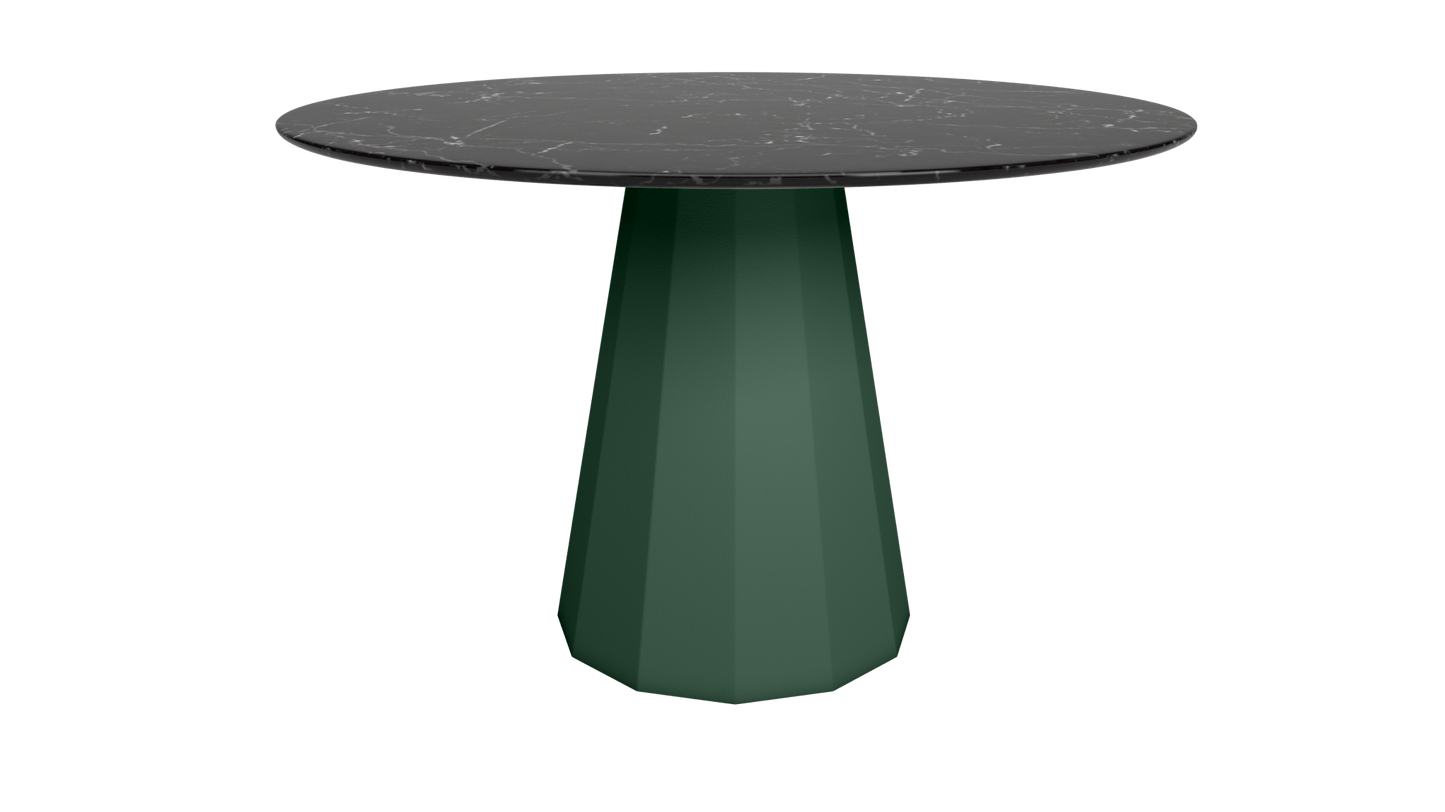 Table ronde en marbre avec pied conique en métal Ø80cm ou Ø120cm Ankara - MATIÈRE GRISE - La Maison MilanaiseANKARARONDEMETALMARQUINAOlive 121Ø80cm