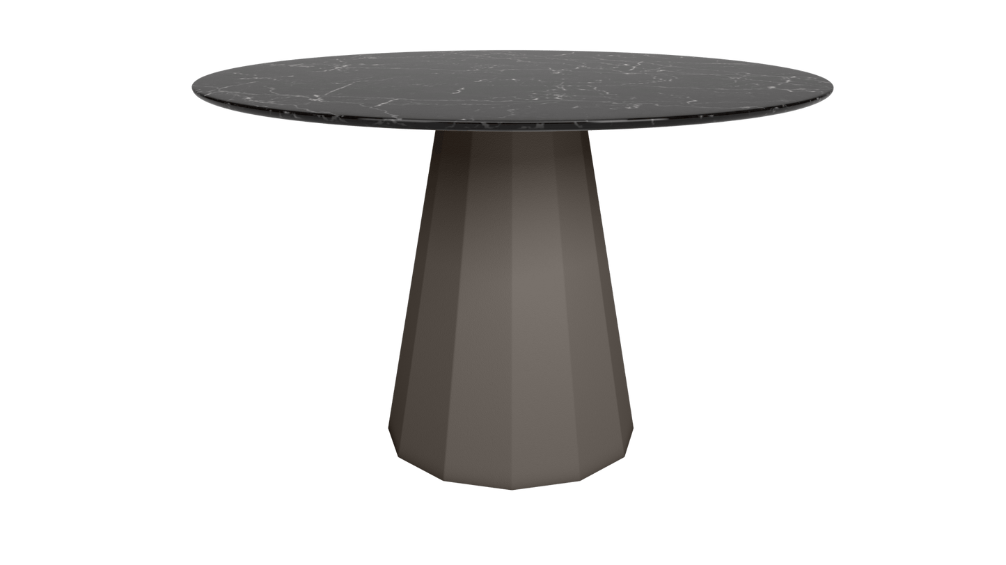 Table ronde en marbre avec pied conique en métal Ø80cm ou Ø120cm Ankara - MATIÈRE GRISE - La Maison MilanaiseANKARARONDEMETALMARQUINATaupe 192Ø80cm