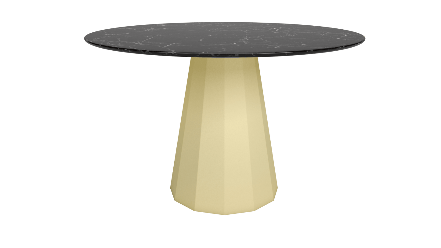Table ronde en marbre avec pied conique en métal Ø80cm ou Ø120cm Ankara - MATIÈRE GRISE - La Maison MilanaiseANKARARONDEMETALMARQUINAChampagne 231Ø80cm