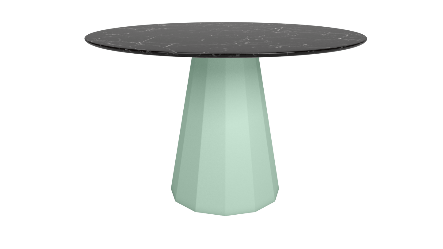 Table ronde en marbre avec pied conique en métal Ø80cm ou Ø120cm Ankara - MATIÈRE GRISE - La Maison MilanaiseANKARARONDEMETALMARQUINAVert d'eau 120Ø80cm
