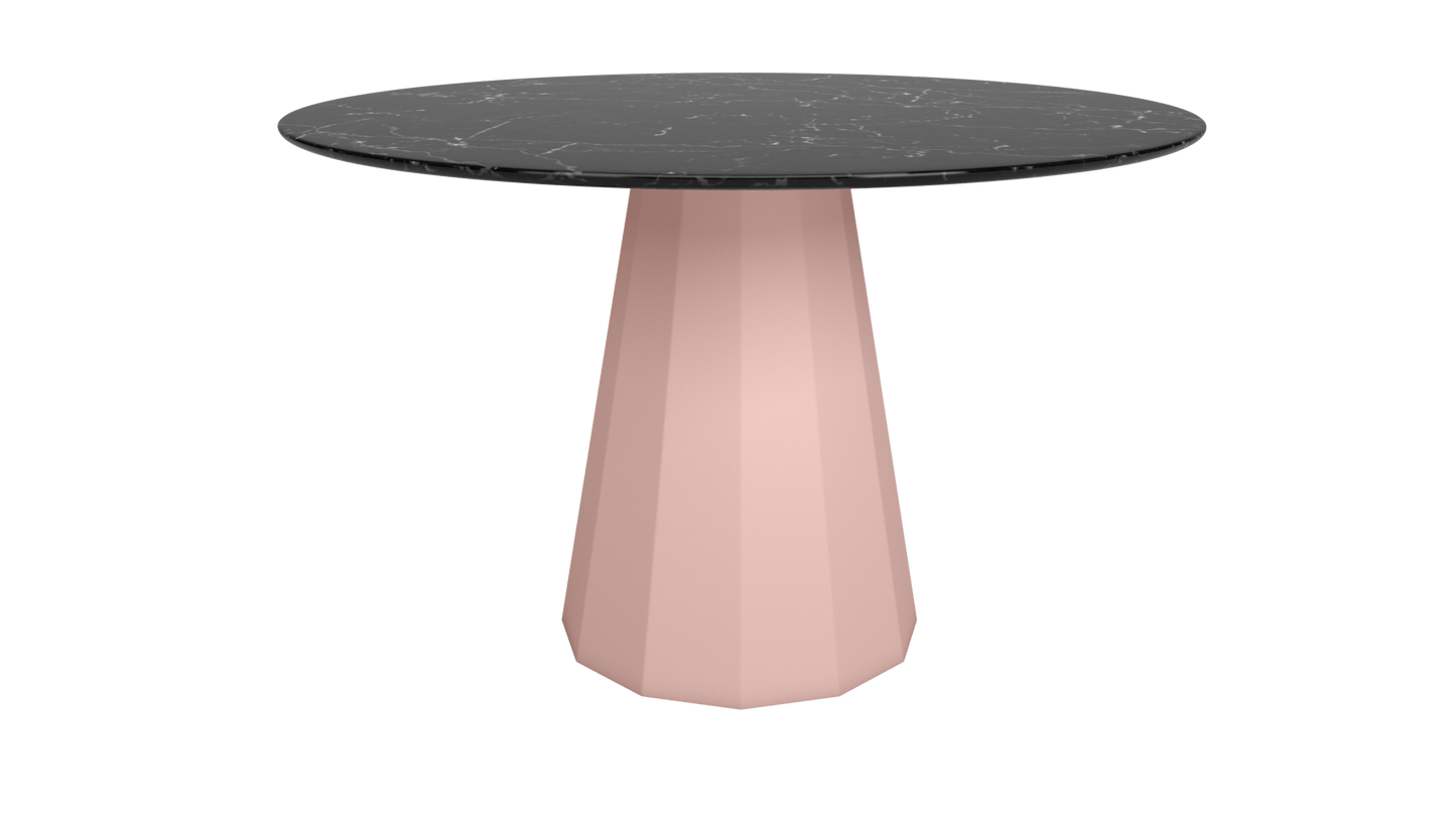 Table ronde en marbre avec pied conique en métal Ø80cm ou Ø120cm Ankara - MATIÈRE GRISE - La Maison MilanaiseANKARARONDEMETALMARQUINABaby pink 162Ø80cm