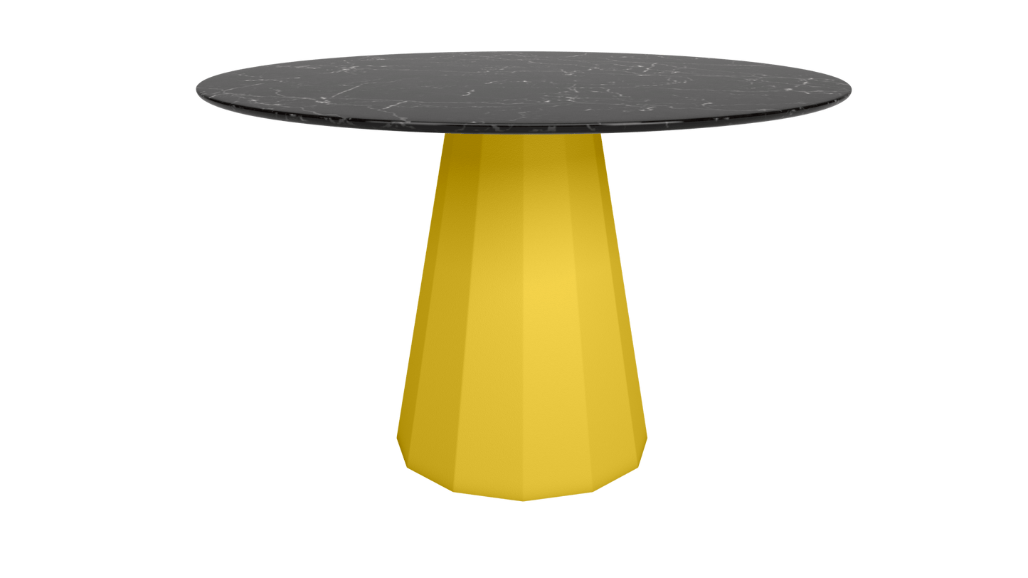 Table ronde en marbre avec pied conique en métal Ø80cm ou Ø120cm Ankara - MATIÈRE GRISE - La Maison MilanaiseANKARARONDEMETALMARQUINAPoussin 014Ø80cm