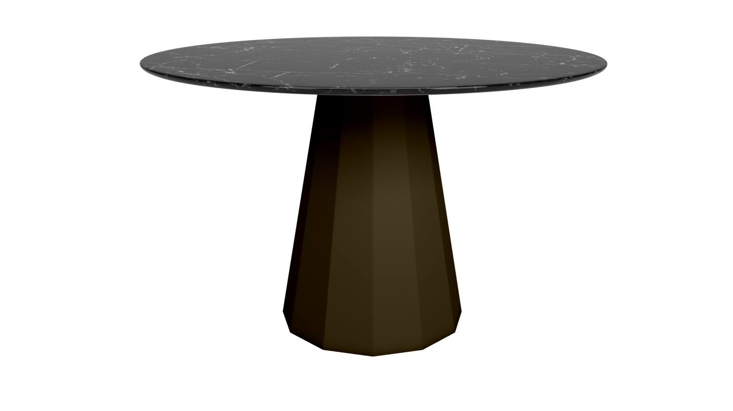 Table ronde en marbre avec pied conique en métal Ø80cm ou Ø120cm Ankara - MATIÈRE GRISE - La Maison MilanaiseANKARARONDEMETALMARQUINABronze 181Ø80cm