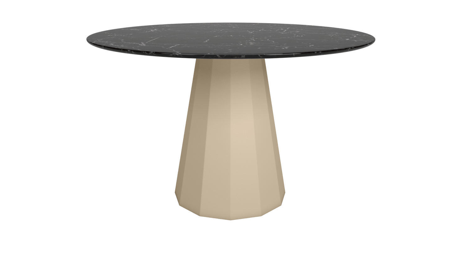 Table ronde en marbre avec pied conique en métal Ø80cm ou Ø120cm Ankara - MATIÈRE GRISE - La Maison MilanaiseANKARARONDEMETALMARQUINACrème 190Ø80cm