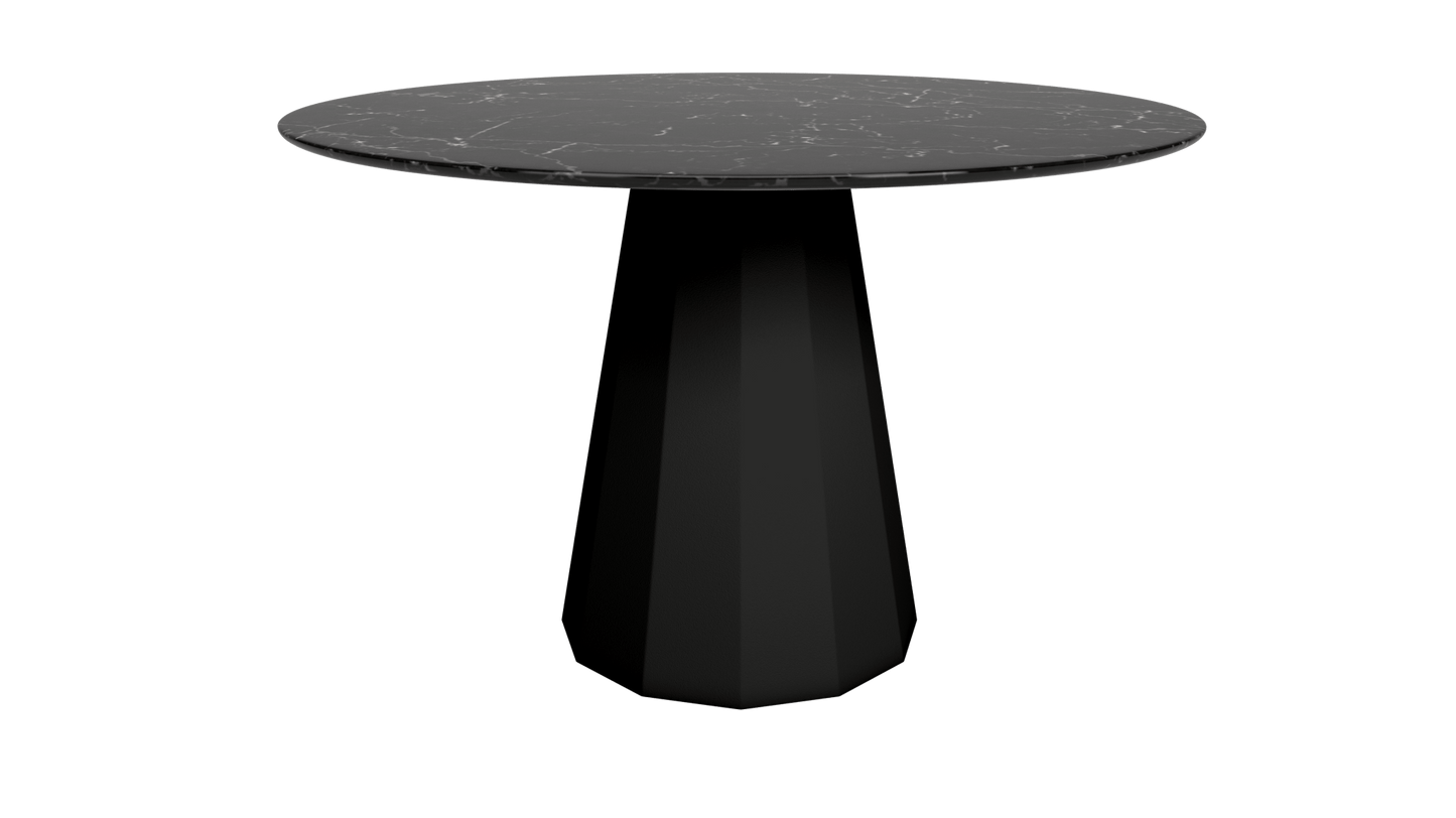 Table ronde en marbre avec pied conique en métal Ø80cm ou Ø120cm Ankara - MATIÈRE GRISE - La Maison MilanaiseANKARARONDEMETALMARQUINANoir mat 031Ø80cm