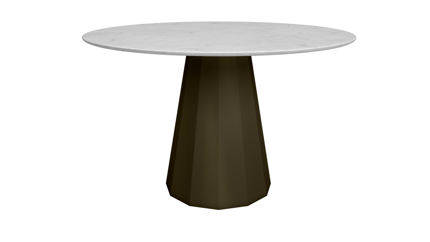 Table ronde en marbre et métal Ø80cm ou Ø120cm Ankara - MATIERE GRISE - La Maison MilanaiseANKARARONDECARRAREBrut Vernis fumé 241Ø80cm