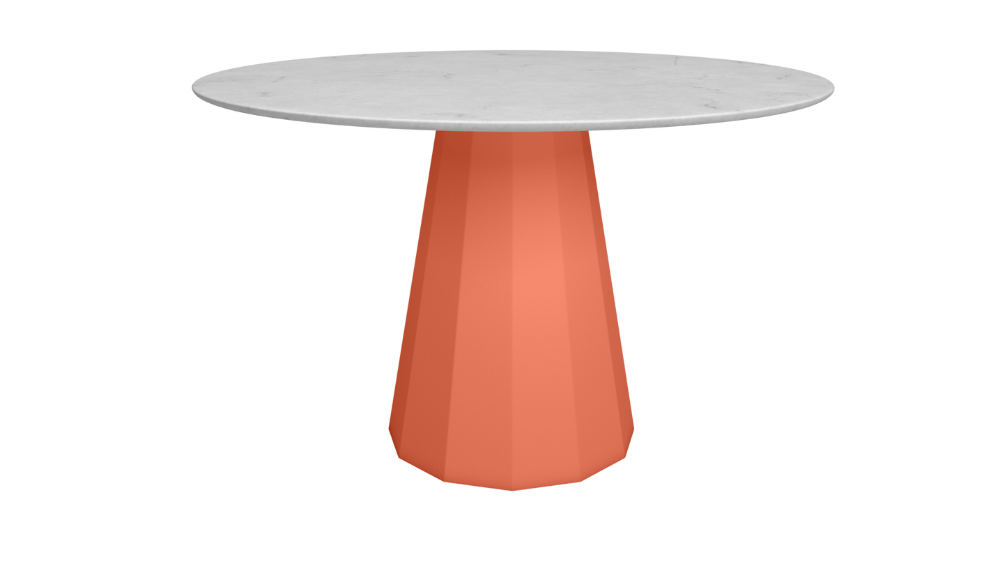 Table ronde en marbre et métal Ø80cm ou Ø120cm Ankara - MATIERE GRISE - La Maison MilanaiseANKARARONDECARRAREOrange givré 144Ø80cm