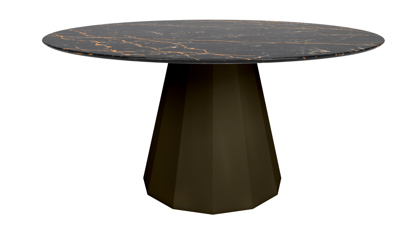 Table ronde marbre avec pied conique en métal Ø150cm Ankara - MATIÈRE GRISE - La Maison MilanaiseANKARARONDE150METALSTLAURENTBrut Vernis fumé 241