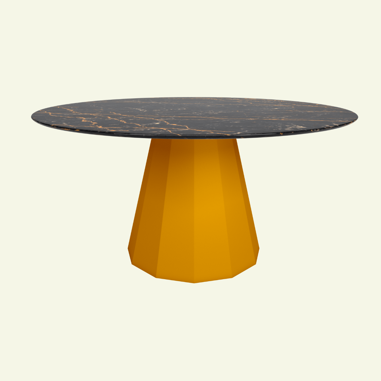 Table ronde marbre avec pied conique en métal Ø150cm Ankara - MATIÈRE GRISE - La Maison MilanaiseANKARARONDE150METALSTLAURENTEggshell 161