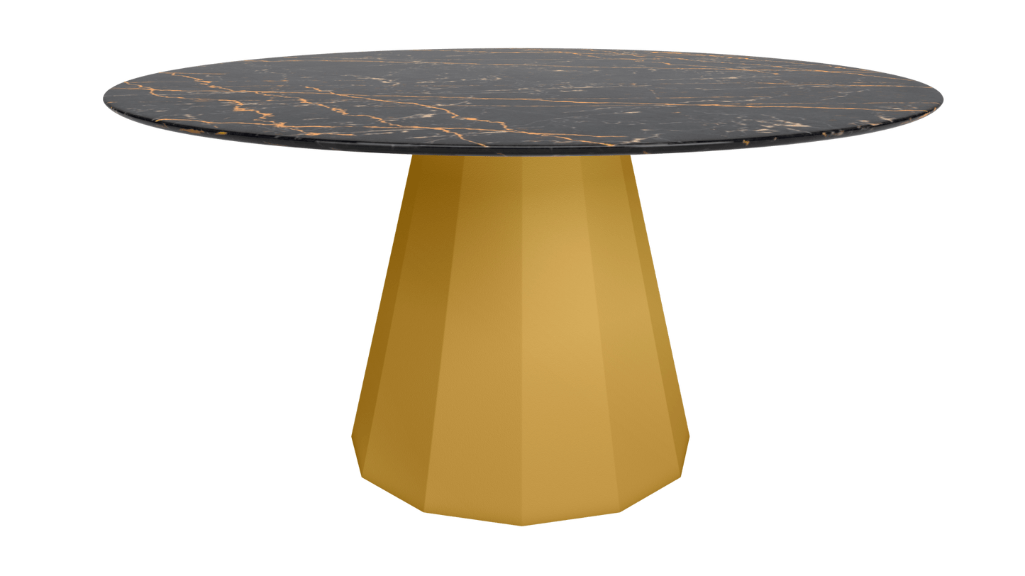 Table ronde marbre avec pied conique en métal Ø150cm Ankara - MATIÈRE GRISE - La Maison MilanaiseANKARARONDE150METALSTLAURENTLaiton 230