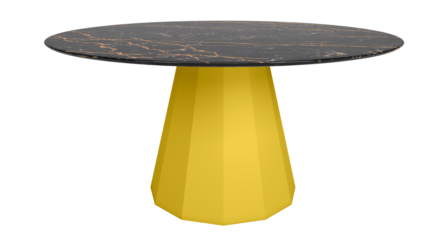 Table ronde marbre avec pied conique en métal Ø150cm Ankara - MATIÈRE GRISE - La Maison MilanaiseANKARARONDE150METALSTLAURENTPoussin 014