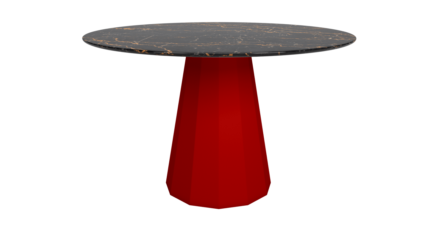 Table ronde marbre avec pied conique en métal Ø80cm ou Ø120cm Ankara - MATIÈRE GRISE - La Maison MilanaiseANKARARONDEMETALSTLAURENTVermillon 012Ø80cm