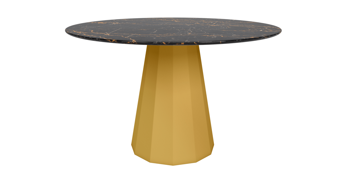 Table ronde marbre avec pied conique en métal Ø80cm ou Ø120cm Ankara - MATIÈRE GRISE - La Maison MilanaiseANKARARONDEMETALSTLAURENTLaiton 230Ø80cm