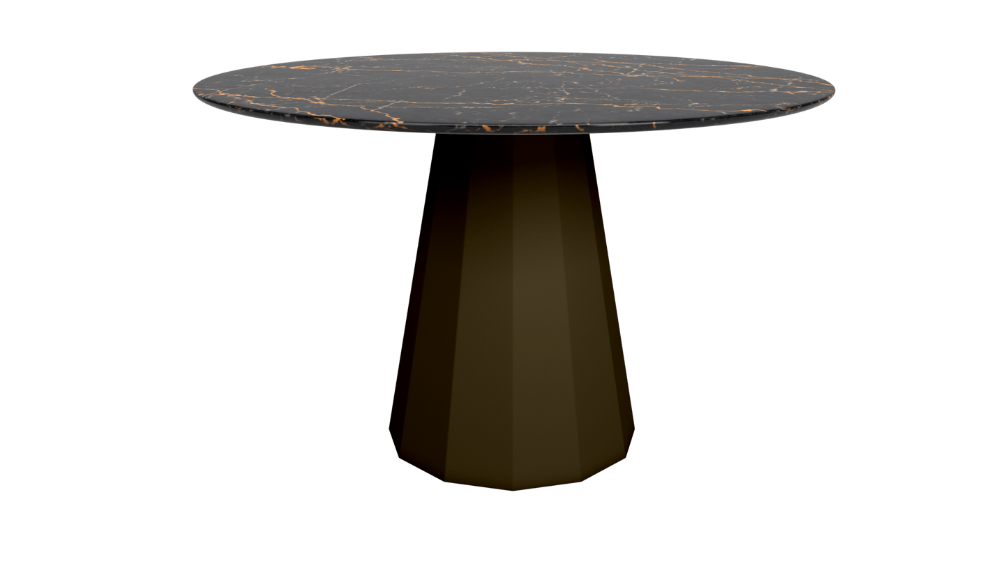 Table ronde marbre avec pied conique en métal Ø80cm ou Ø120cm Ankara - MATIÈRE GRISE - La Maison MilanaiseANKARARONDEMETALSTLAURENTBronze 181Ø80cm