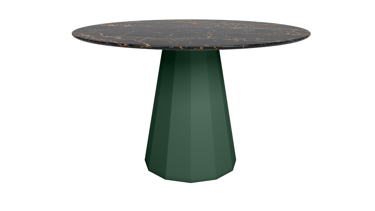 Table ronde marbre avec pied conique en métal Ø80cm ou Ø120cm Ankara - MATIÈRE GRISE - La Maison MilanaiseANKARARONDEMETALSTLAURENTOlive 121Ø80cm