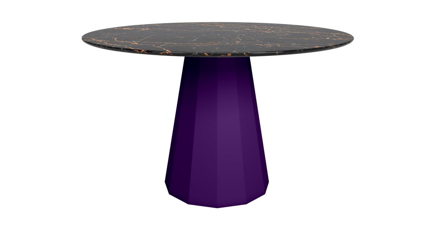 Table ronde marbre avec pied conique en métal Ø80cm ou Ø120cm Ankara - MATIÈRE GRISE - La Maison MilanaiseANKARARONDEMETALSTLAURENTUltra Violet 172Ø80cm