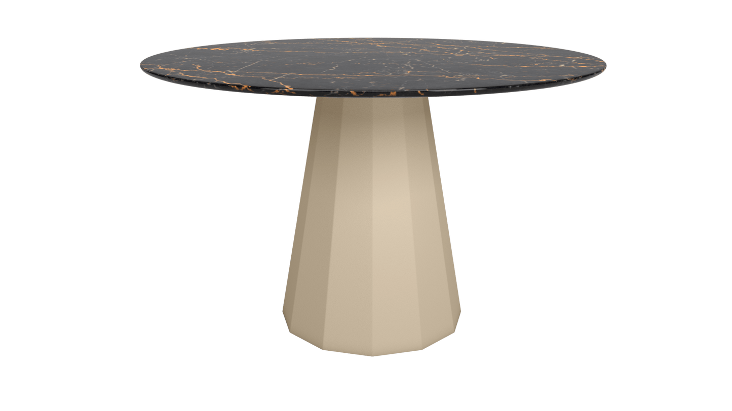 Table ronde marbre avec pied conique en métal Ø80cm ou Ø120cm Ankara - MATIÈRE GRISE - La Maison MilanaiseANKARARONDEMETALSTLAURENTCrème 190Ø80cm