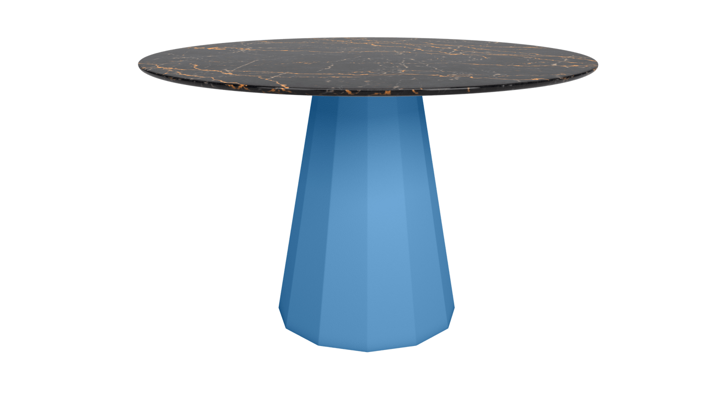 Table ronde marbre avec pied conique en métal Ø80cm ou Ø120cm Ankara - MATIÈRE GRISE - La Maison MilanaiseANKARARONDEMETALSTLAURENTAzur 111Ø80cm
