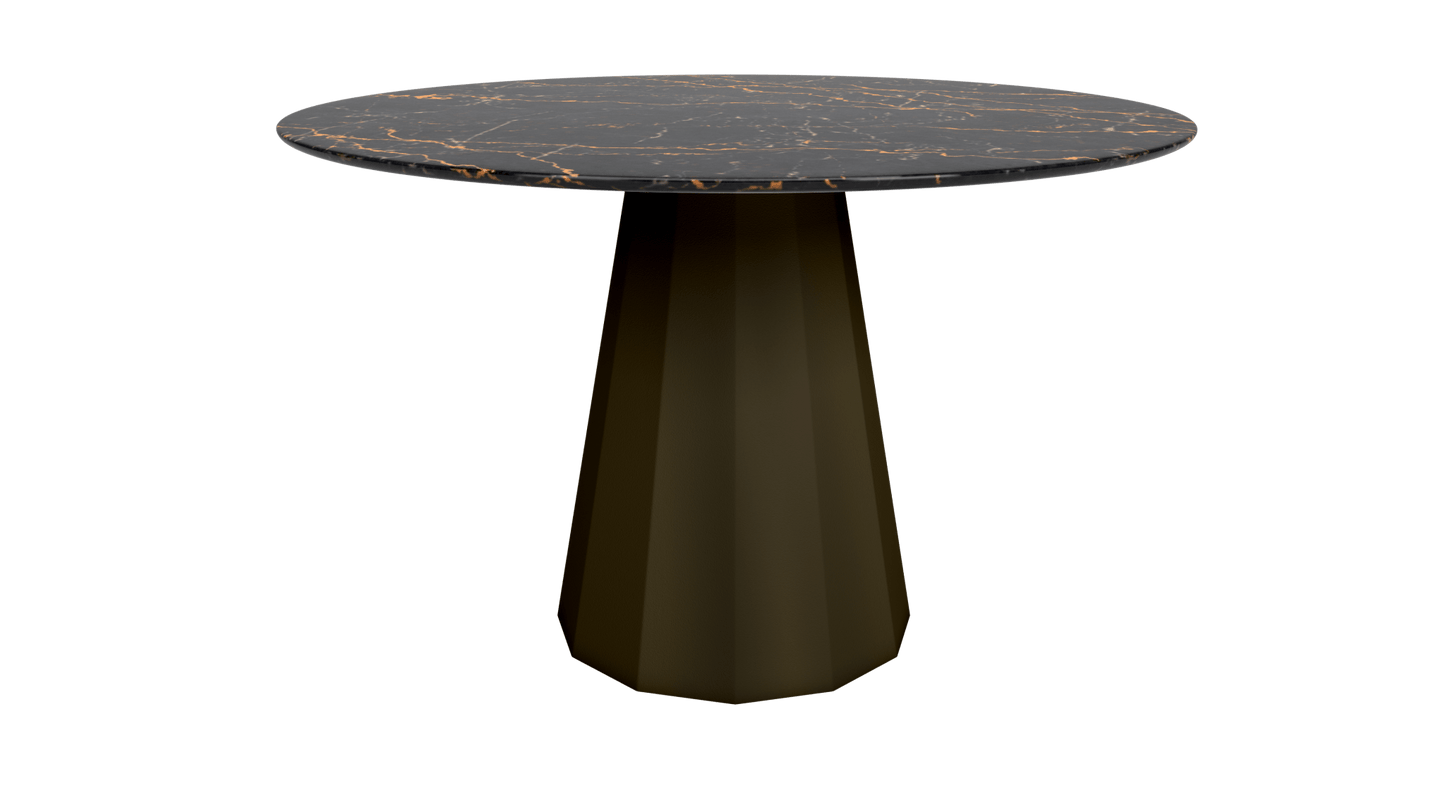 Table ronde marbre avec pied conique en métal Ø80cm ou Ø120cm Ankara - MATIÈRE GRISE - La Maison MilanaiseANKARARONDEMETALSTLAURENTBrut Vernis fumé 241Ø80cm
