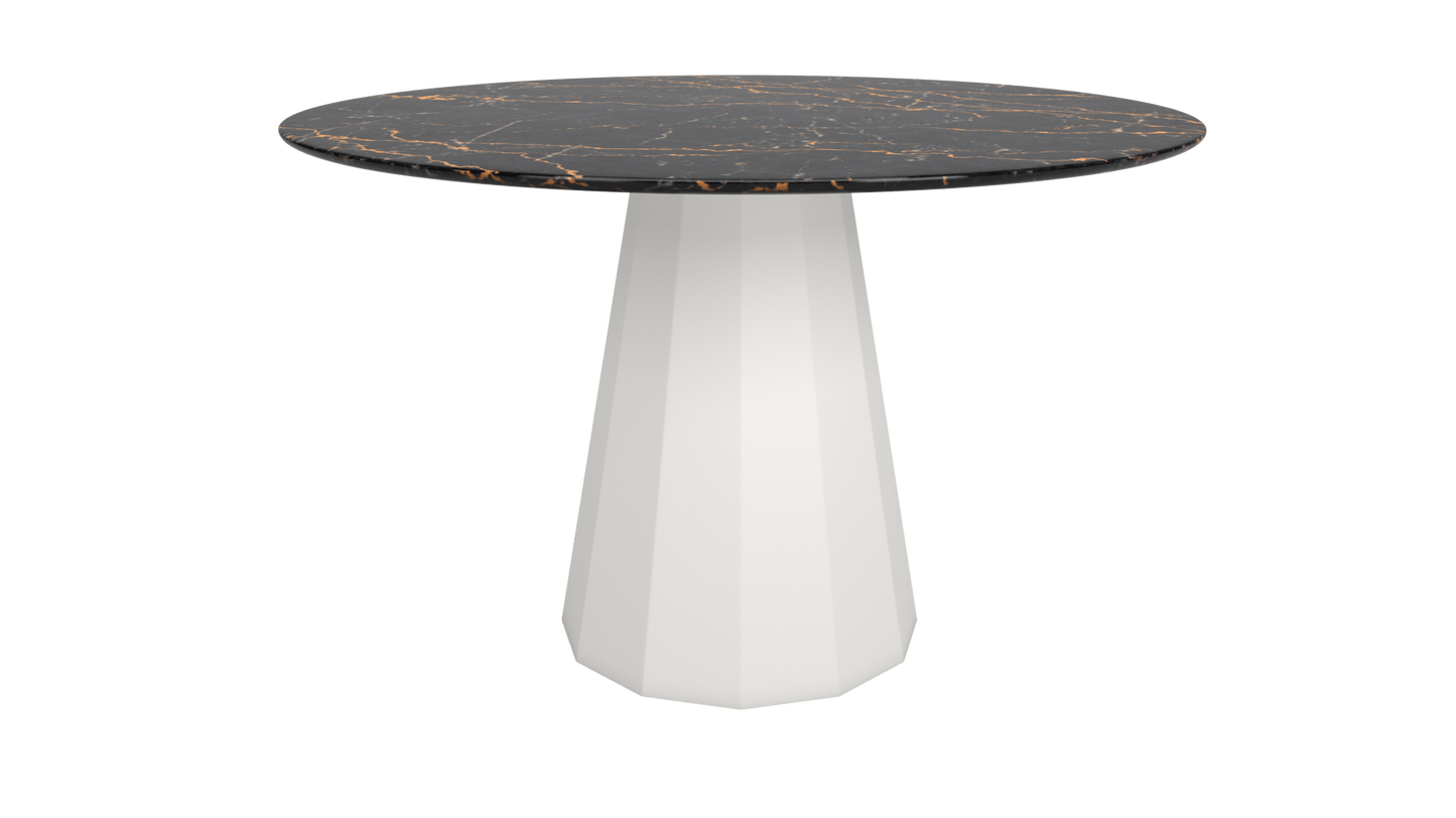 Table ronde marbre avec pied conique en métal Ø80cm ou Ø120cm Ankara - MATIÈRE GRISE - La Maison MilanaiseANKARARONDEMETALMARQUINABlanc 001Ø80cm