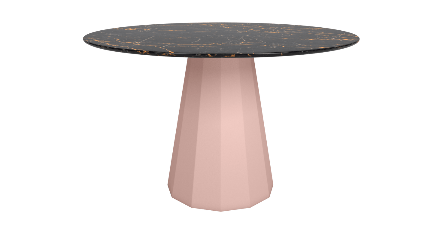 Table ronde marbre avec pied conique en métal Ø80cm ou Ø120cm Ankara - MATIÈRE GRISE - La Maison MilanaiseANKARARONDEMETALSTLAURENTBaby pink 162Ø80cm