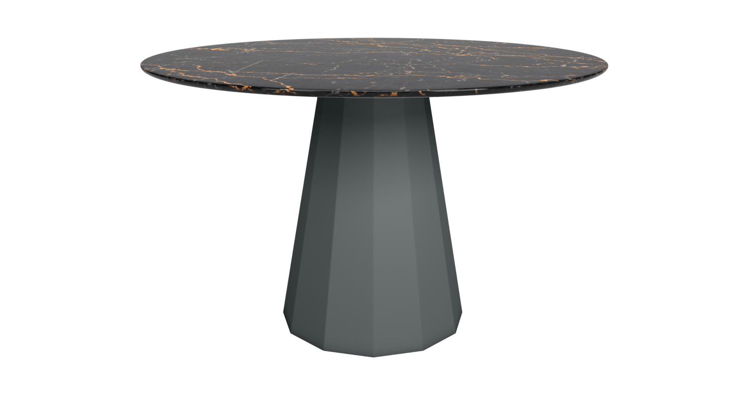 Table ronde marbre avec pied conique en métal Ø80cm ou Ø120cm Ankara - MATIÈRE GRISE - La Maison MilanaiseANKARARONDEMETALSTLAURENTOrage 221Ø80cm