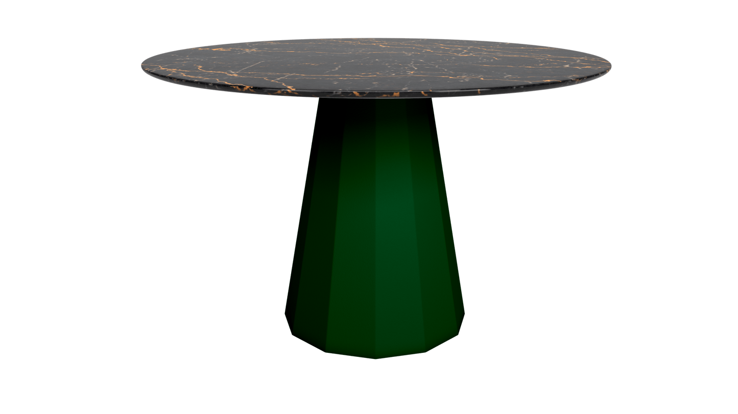 Table ronde marbre avec pied conique en métal Ø80cm ou Ø120cm Ankara - MATIÈRE GRISE - La Maison MilanaiseANKARARONDEMETALSTLAURENTCanopée 124Ø80cm