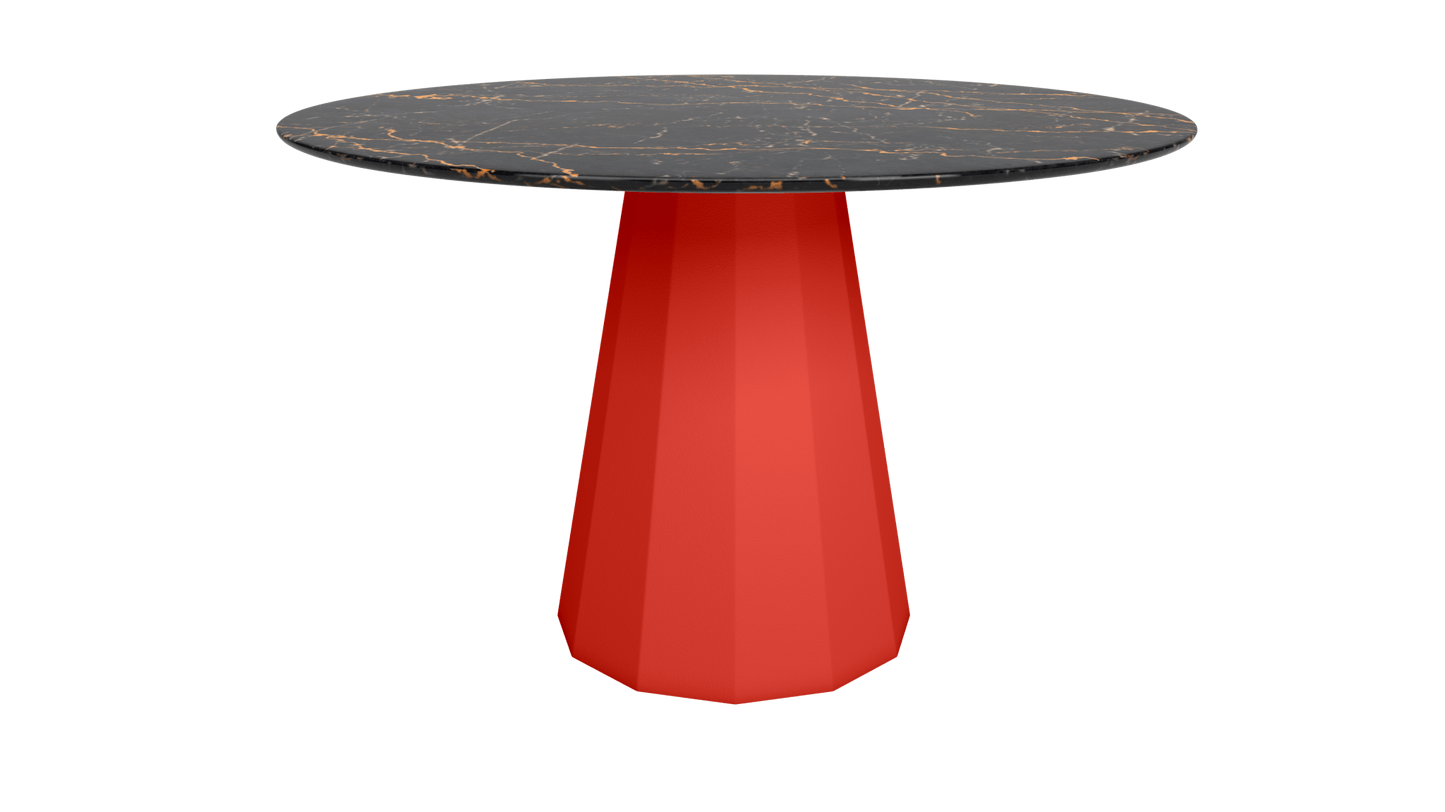 Table ronde marbre avec pied conique en métal Ø80cm ou Ø120cm Ankara - MATIÈRE GRISE - La Maison MilanaiseANKARARONDEMETALSTLAURENTPêche 143Ø80cm