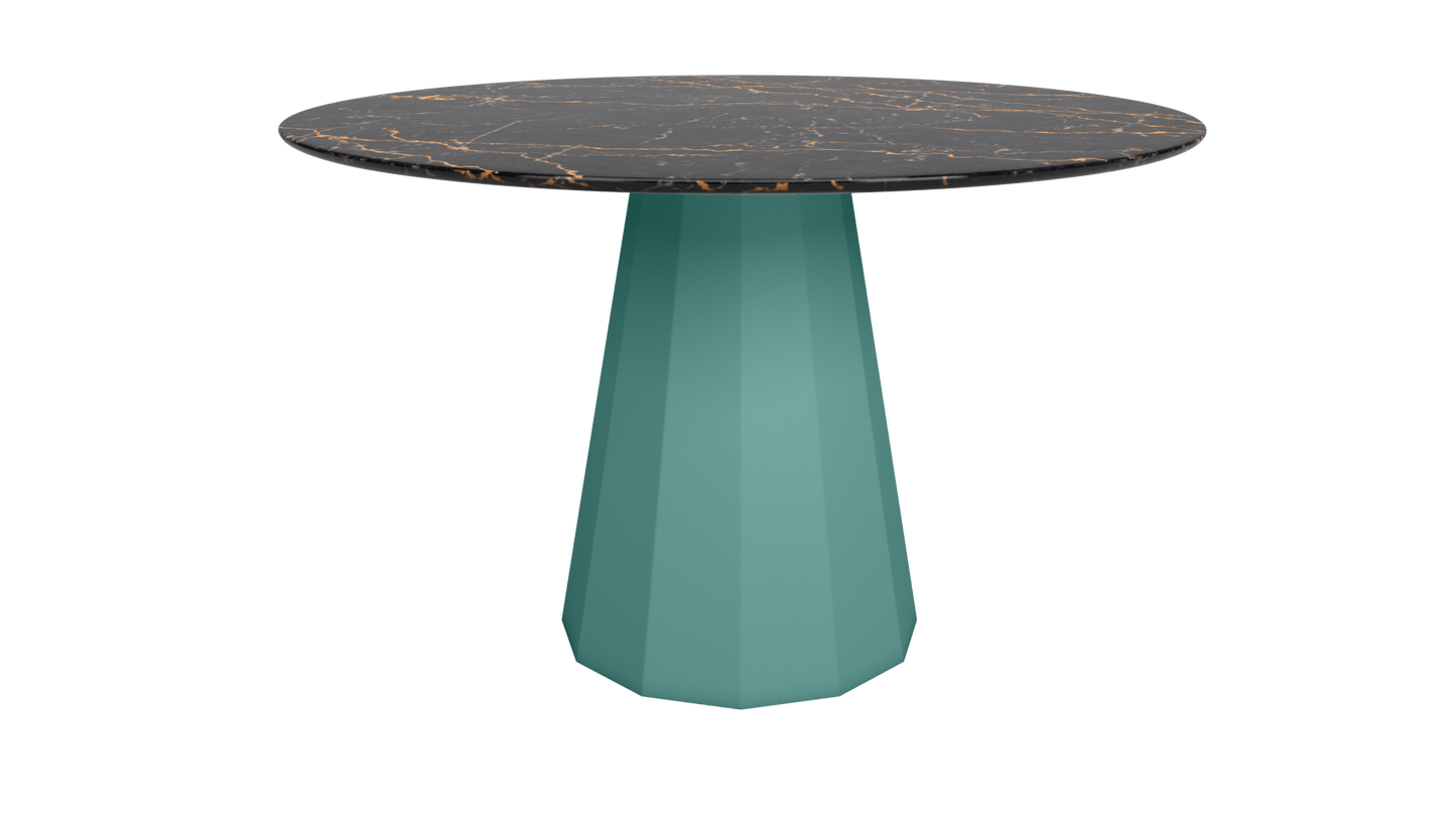 Table ronde marbre avec pied conique en métal Ø80cm ou Ø120cm Ankara - MATIÈRE GRISE - La Maison MilanaiseANKARARONDEMETALSTLAURENTCeladon 006Ø80cm