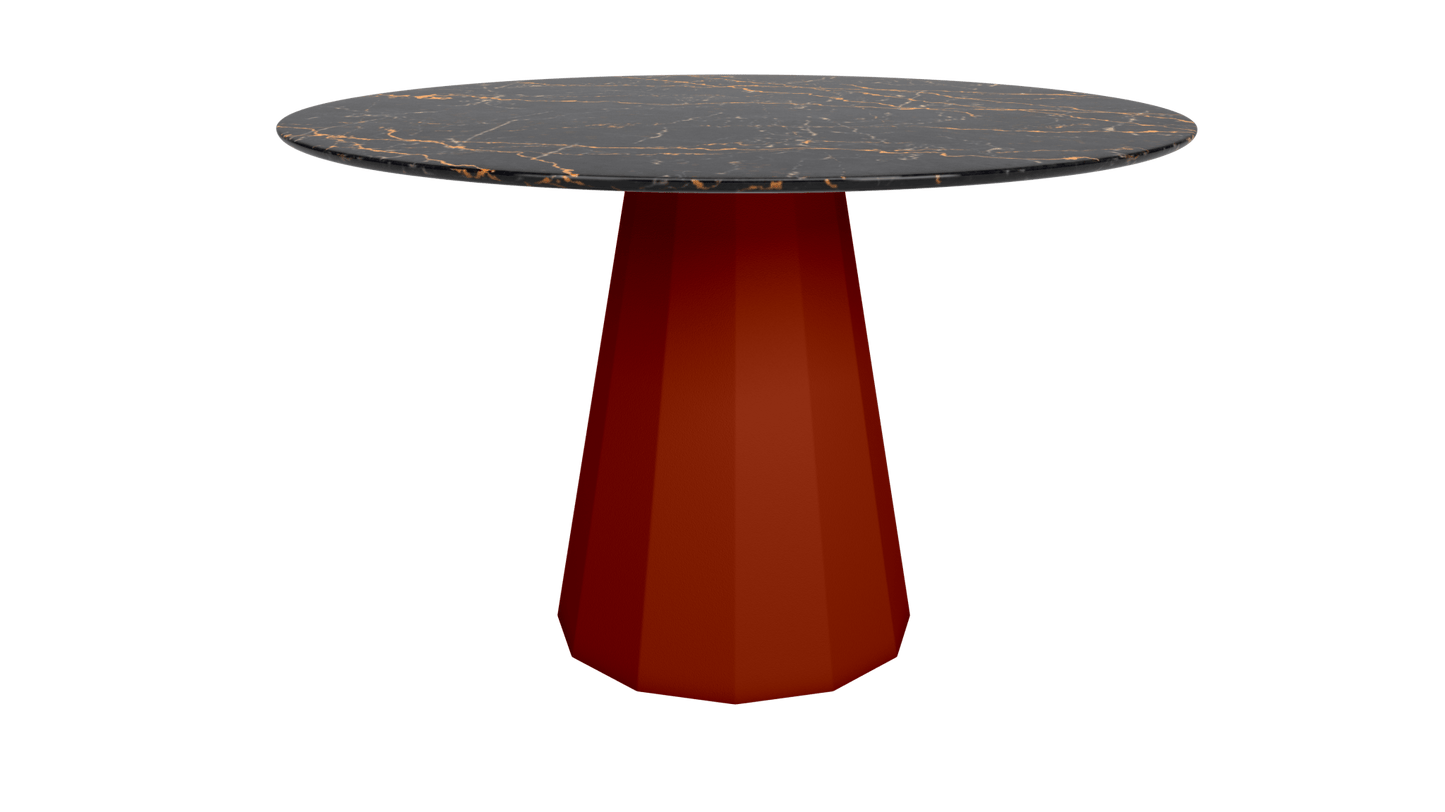 Table ronde marbre avec pied conique en métal Ø80cm ou Ø120cm Ankara - MATIÈRE GRISE - La Maison MilanaiseANKARARONDEMETALSTLAURENTTerracotta 142Ø80cm