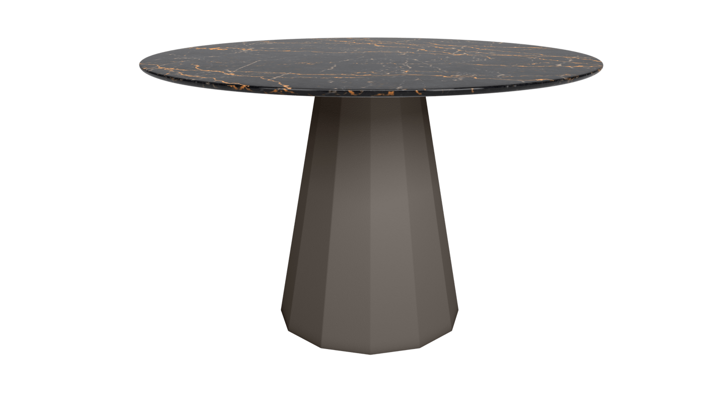 Table ronde marbre avec pied conique en métal Ø80cm ou Ø120cm Ankara - MATIÈRE GRISE - La Maison MilanaiseANKARARONDEMETALSTLAURENTTaupe 192Ø80cm