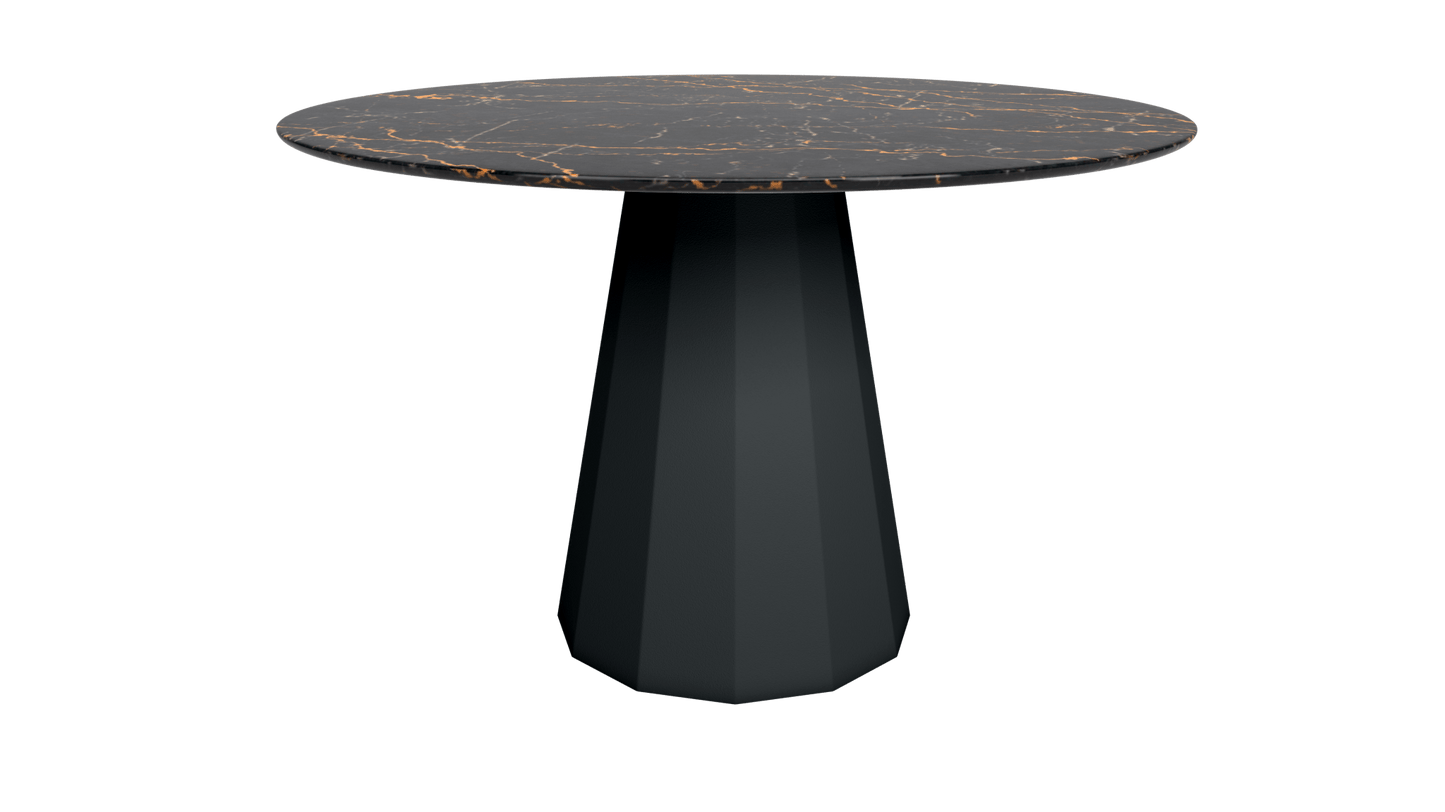 Table ronde marbre avec pied conique en métal Ø80cm ou Ø120cm Ankara - MATIÈRE GRISE - La Maison MilanaiseANKARARONDEMETALSTLAURENTAnthracite 222Ø80cm