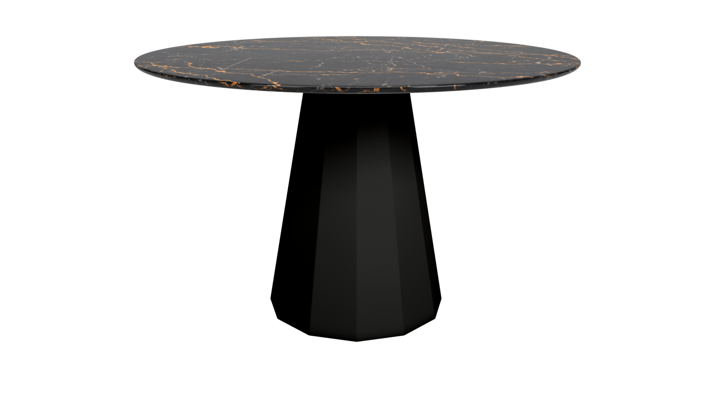 Table ronde marbre avec pied conique en métal Ø80cm ou Ø120cm Ankara - MATIÈRE GRISE - La Maison MilanaiseANKARARONDEMETALSTLAURENTNoir mat 031Ø80cm