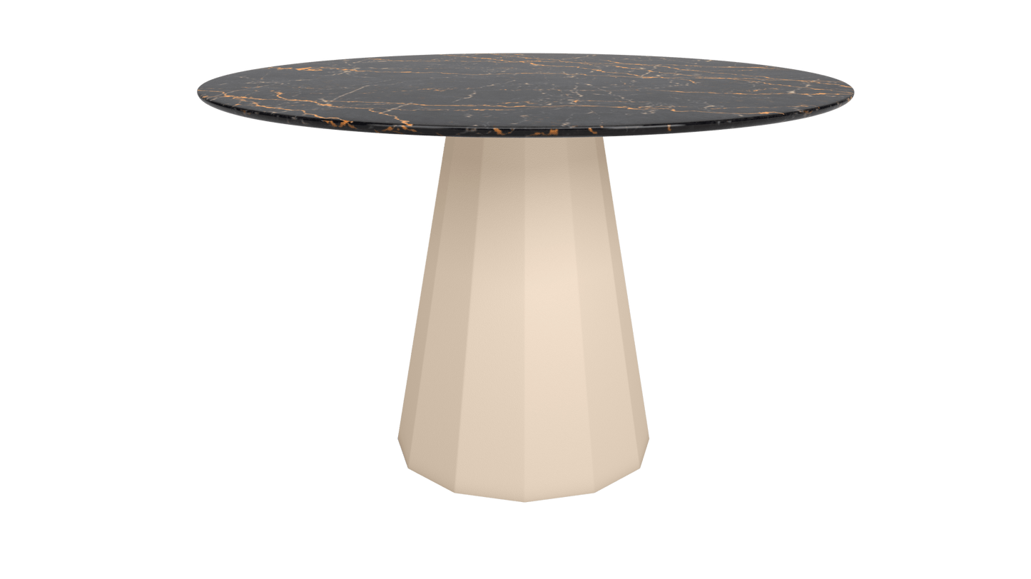 Table ronde marbre avec pied conique en métal Ø80cm ou Ø120cm Ankara - MATIÈRE GRISE - La Maison MilanaiseANKARARONDEMETALSTLAURENTEggshell 161Ø80cm