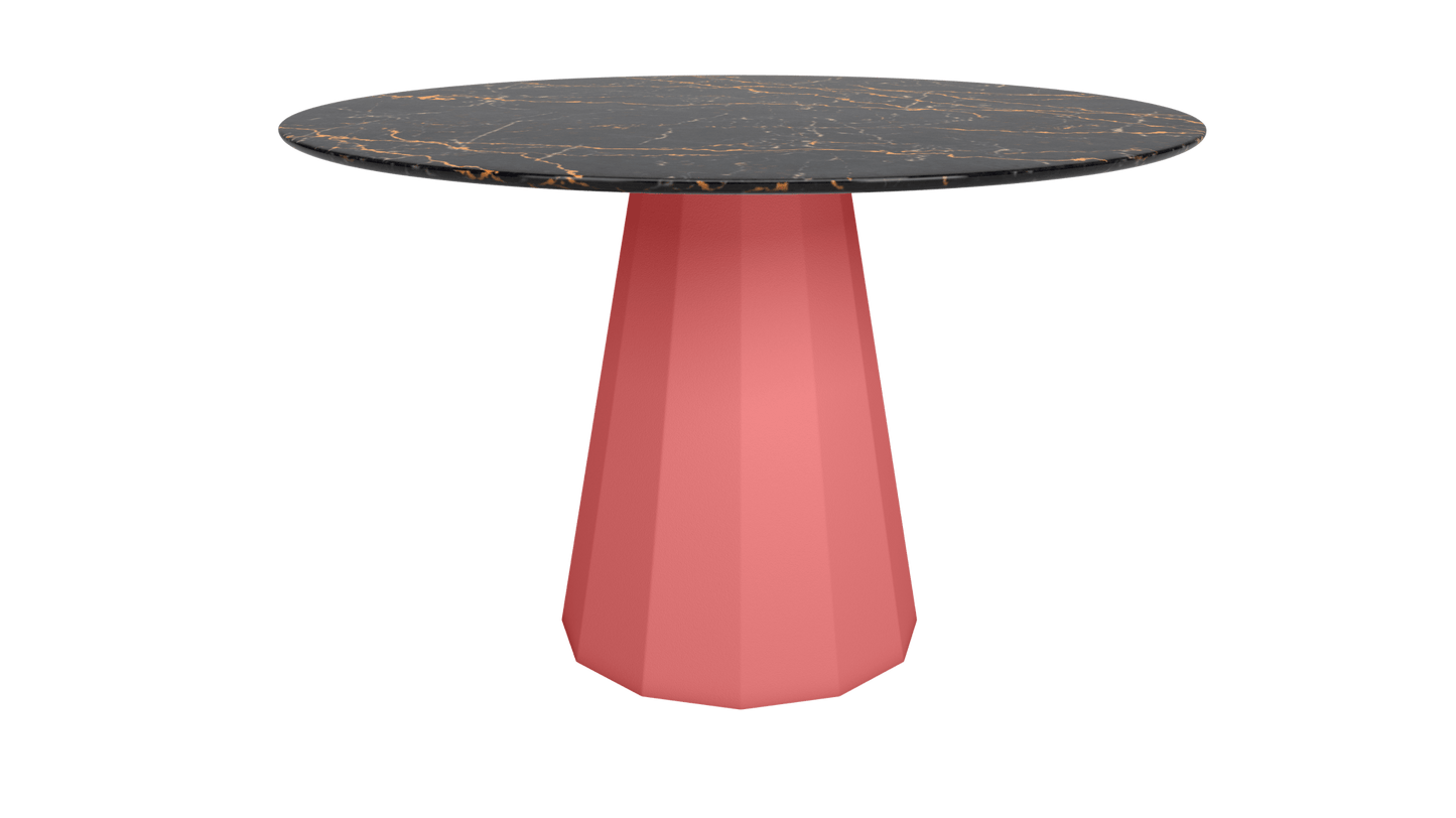 Table ronde marbre avec pied conique en métal Ø80cm ou Ø120cm Ankara - MATIÈRE GRISE - La Maison MilanaiseANKARARONDEMETALSTLAURENTPink Lady 163Ø80cm
