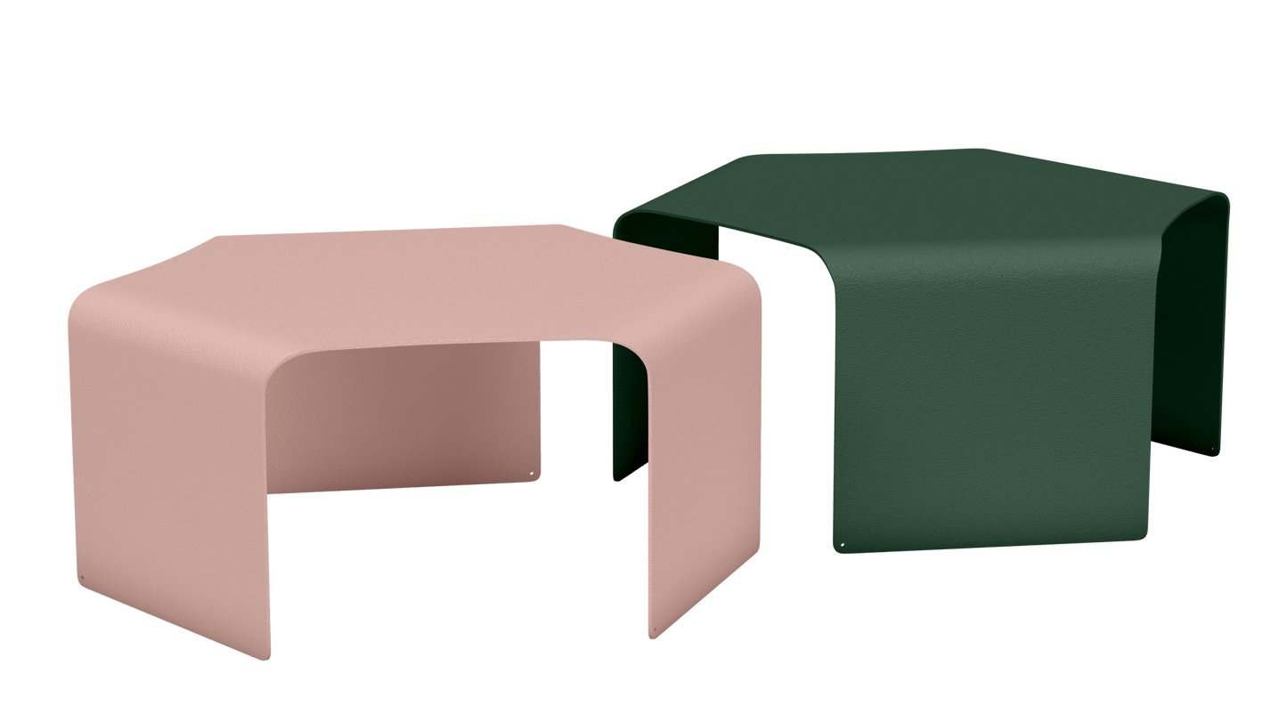 Tables basses empilables design en métal Ponant - MATIERE GRISE - La Maison MilanaiseNoir mat 031Baby pink 162