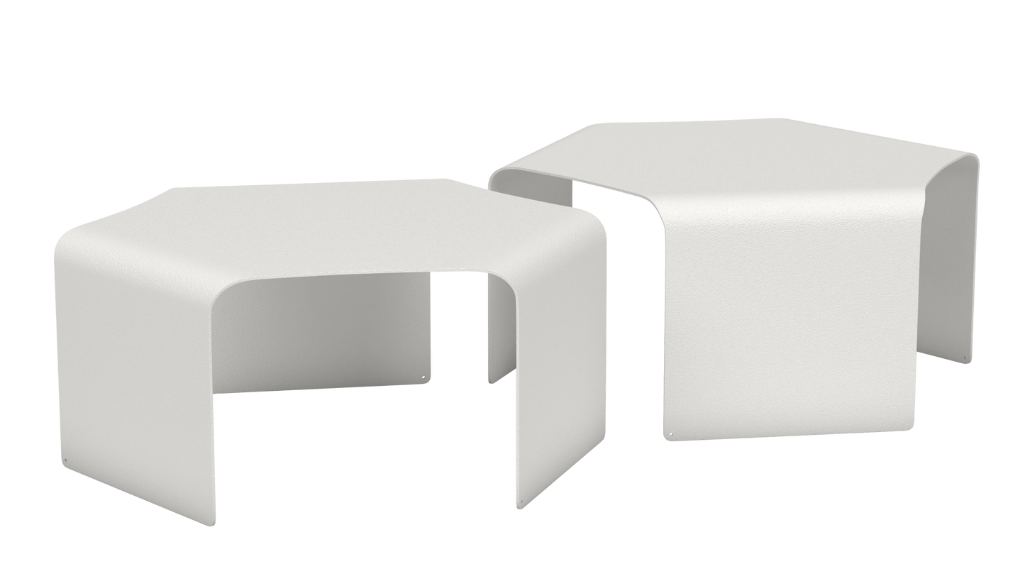 Tables basses empilables design en métal Ponant - MATIERE GRISE - La Maison MilanaiseNoir mat 031Blanc 001