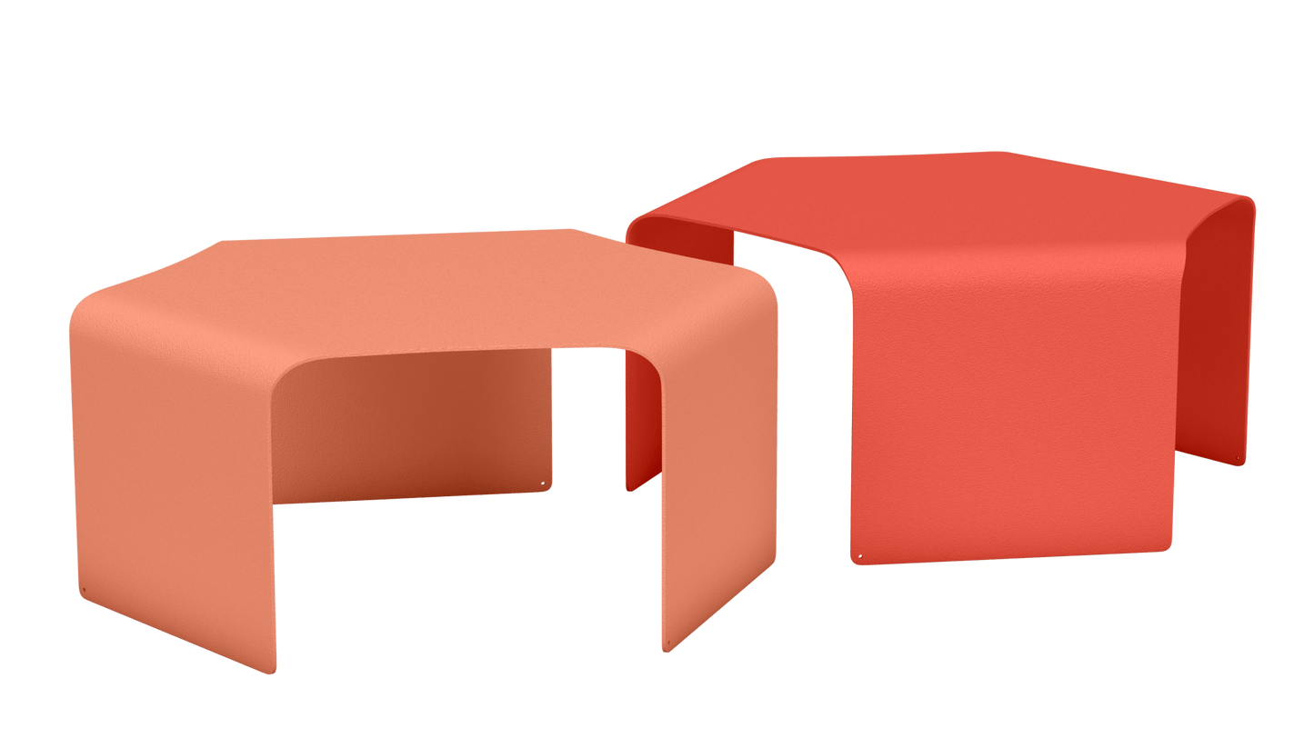 Tables basses empilables design en métal Ponant - MATIERE GRISE - La Maison MilanaiseNoir mat 031Orange givré 144